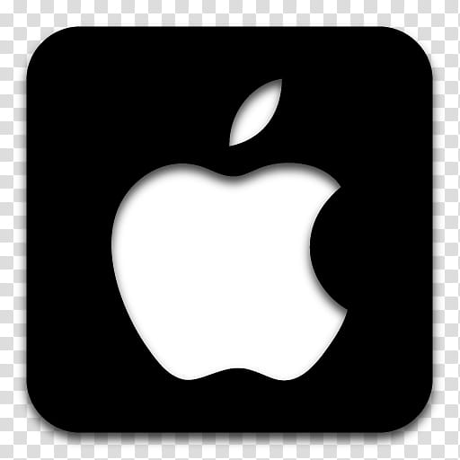 Black n White, Apple logo tile icon transparent background PNG clipart