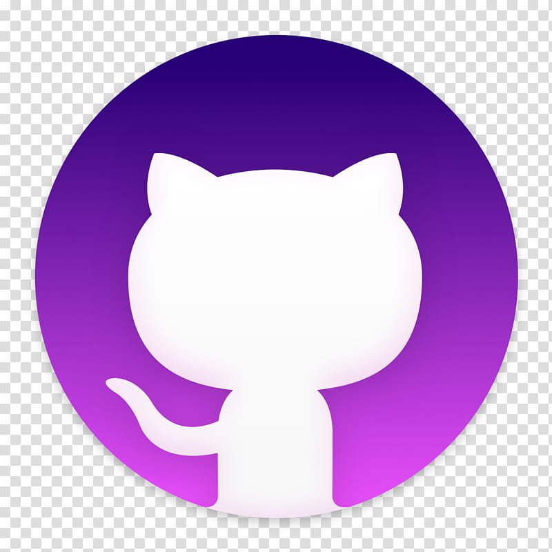 Clay OS  A macOS Icon, GitHub Desktop, white cat on purple background icon transparent background PNG clipart
