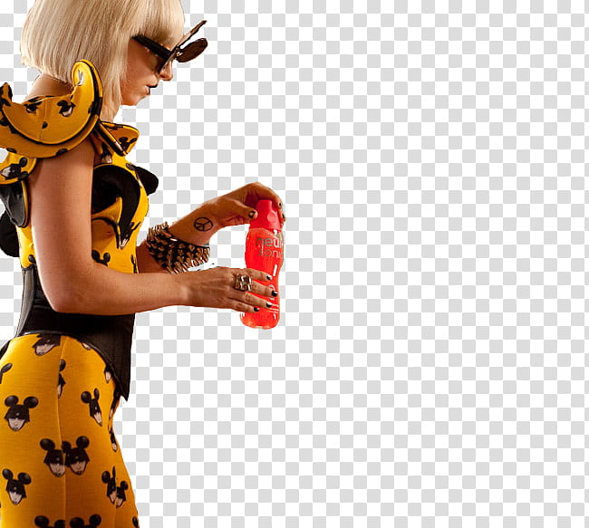 Lady Gaga Judas, woman holding red plastic bottle transparent background PNG clipart