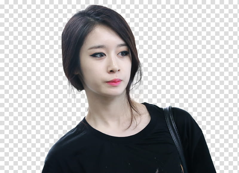 V TAEHYUNG LUHAN JIYEON, woman wearing black top transparent background PNG clipart