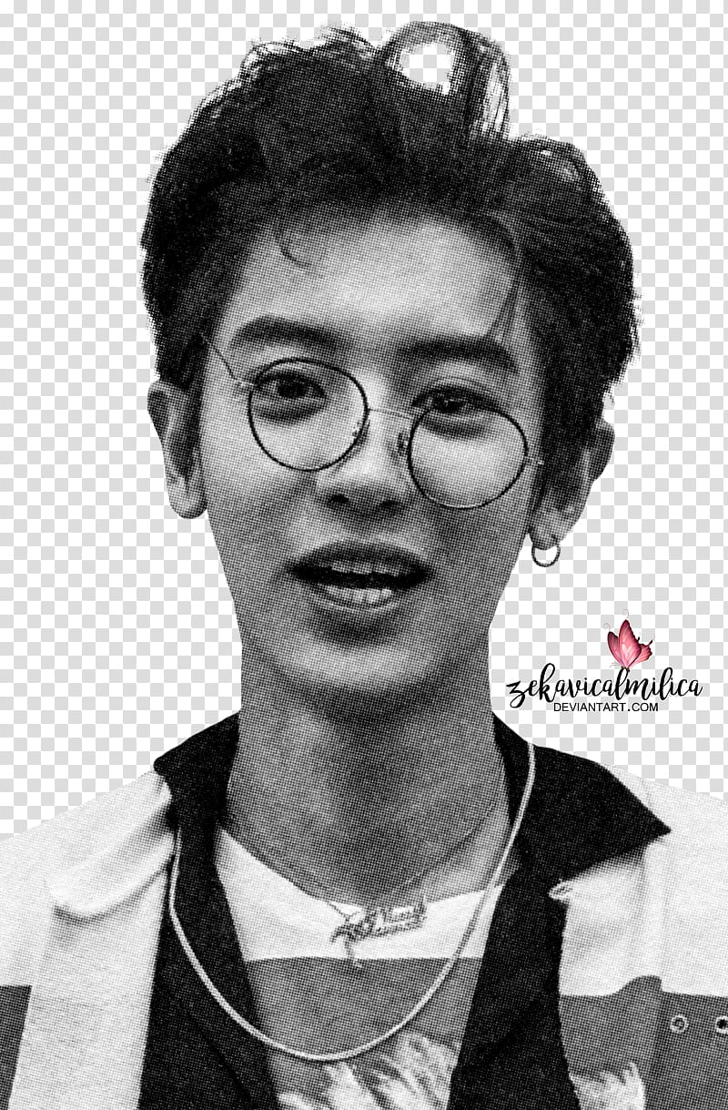 EXO Chanyeol Lucky One, man in black and white top transparent background PNG clipart