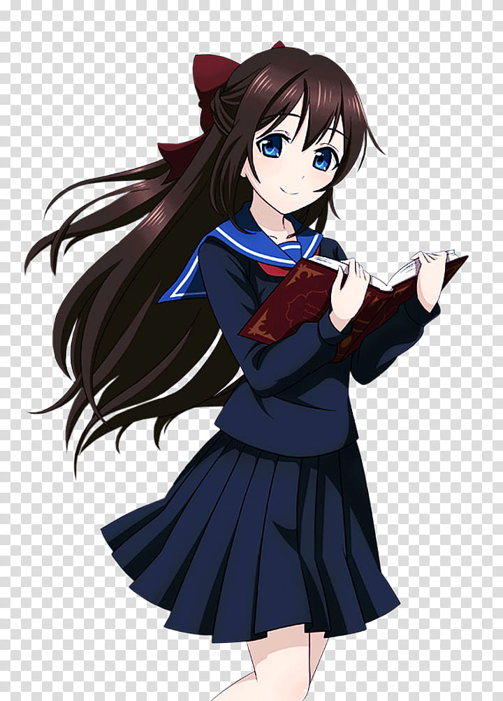 Love Live School Idol Festival, girl in school uniform holding book anime character transparent background PNG clipart