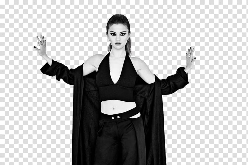 Selena Gomez, grayscale of Selene Gomez transparent background PNG clipart