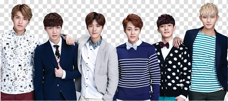 Render EXO for Lotte Duty Free, group of men wearing assorted-color clothes transparent background PNG clipart