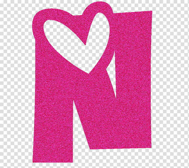 Letras de el abecedario, pink letter n with heart art transparent background PNG clipart