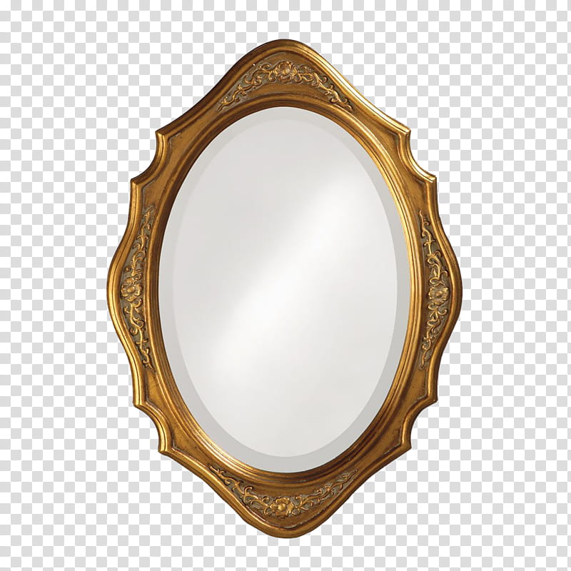 M I R R O R S, oval brown framed mirror transparent background PNG clipart