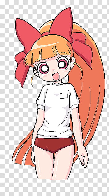 Momoko Render, animated girl orange-haired girl transparent background PNG clipart