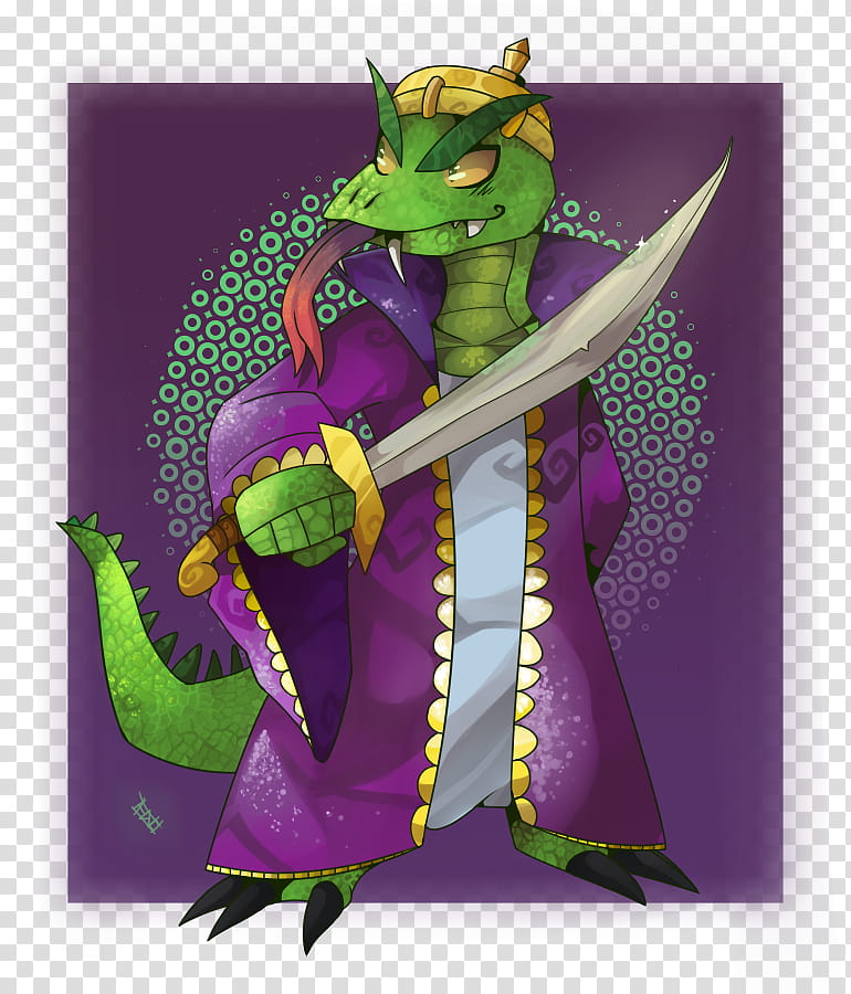 -Komodo Joe-, green and purple dragon illustration transparent background PNG clipart