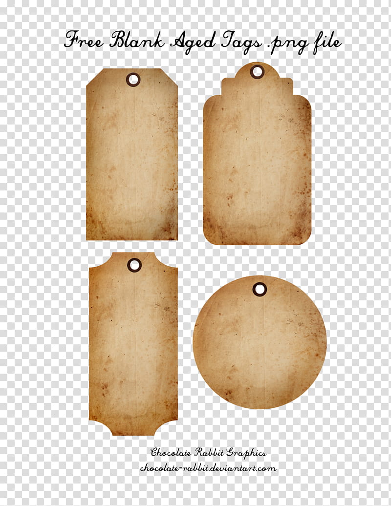 Free Aged Tags Freebie, rectangular brown trays transparent background PNG clipart