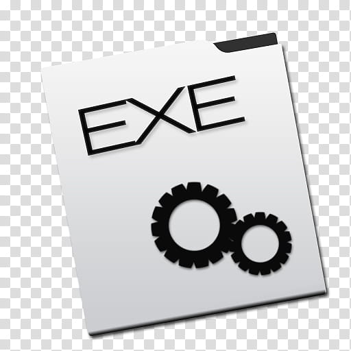 Sonetto Icons and Extras, exe, white and black EXE application icon transparent background PNG clipart
