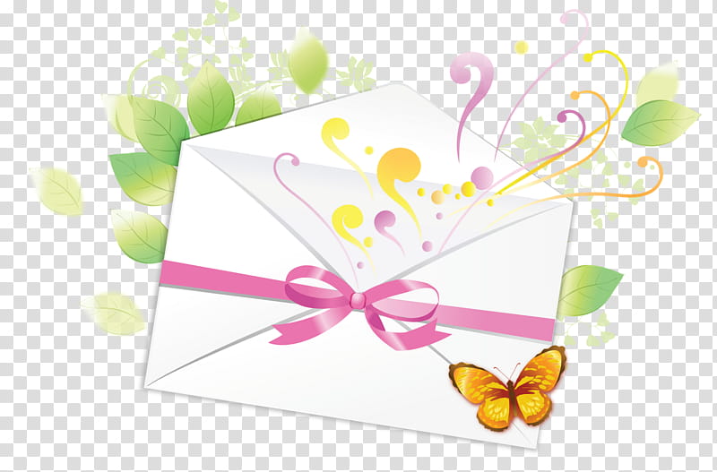 Pink Flower, Paper, Envelope, Floral Design, Drawing, Letter, Petal, Yellow transparent background PNG clipart