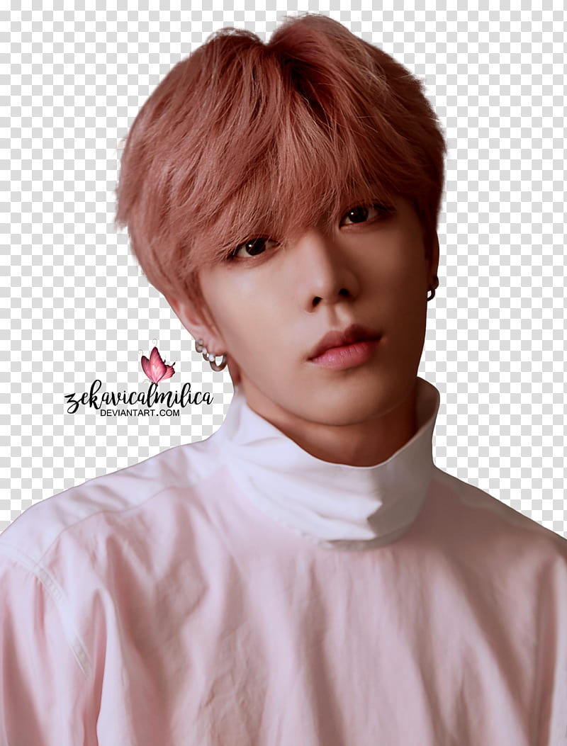 NCT  Regular Irregular, man in white and pink turtleneck top posing for transparent background PNG clipart