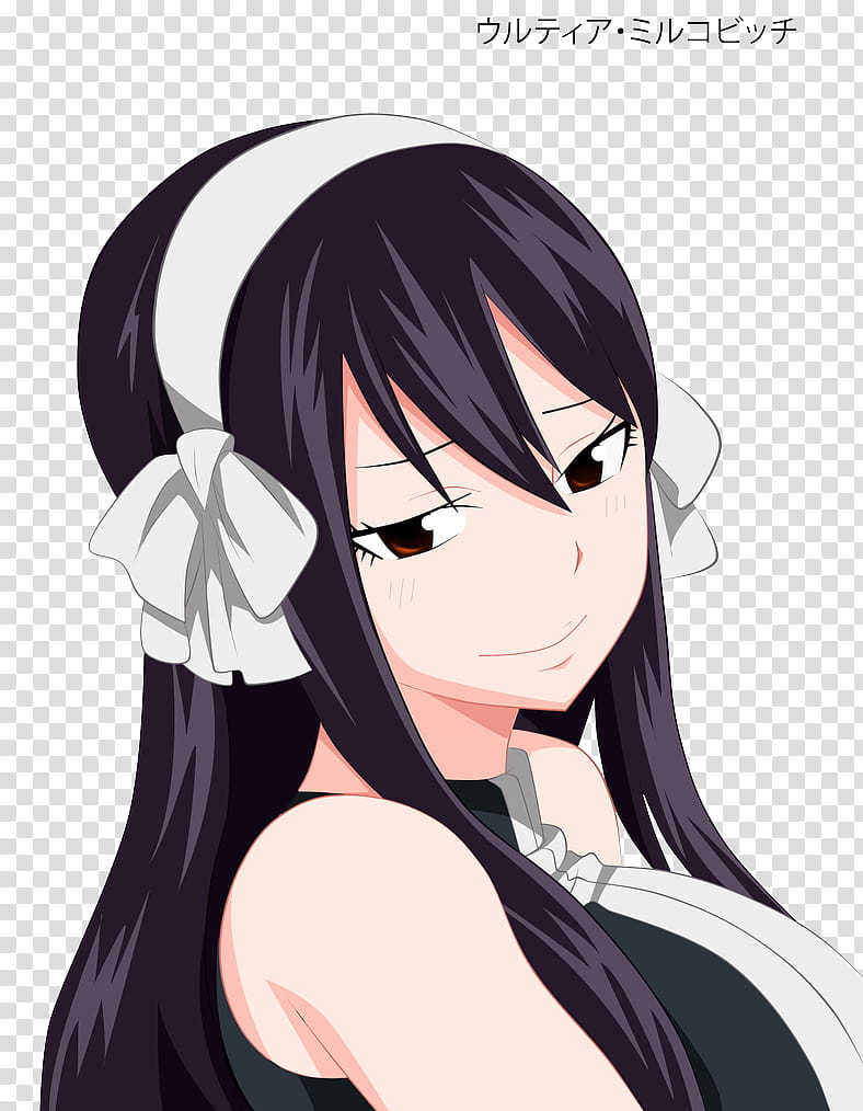Warm Smile from a Cold Witch-FT Ultear Coloured, black-haired female anime character transparent background PNG clipart