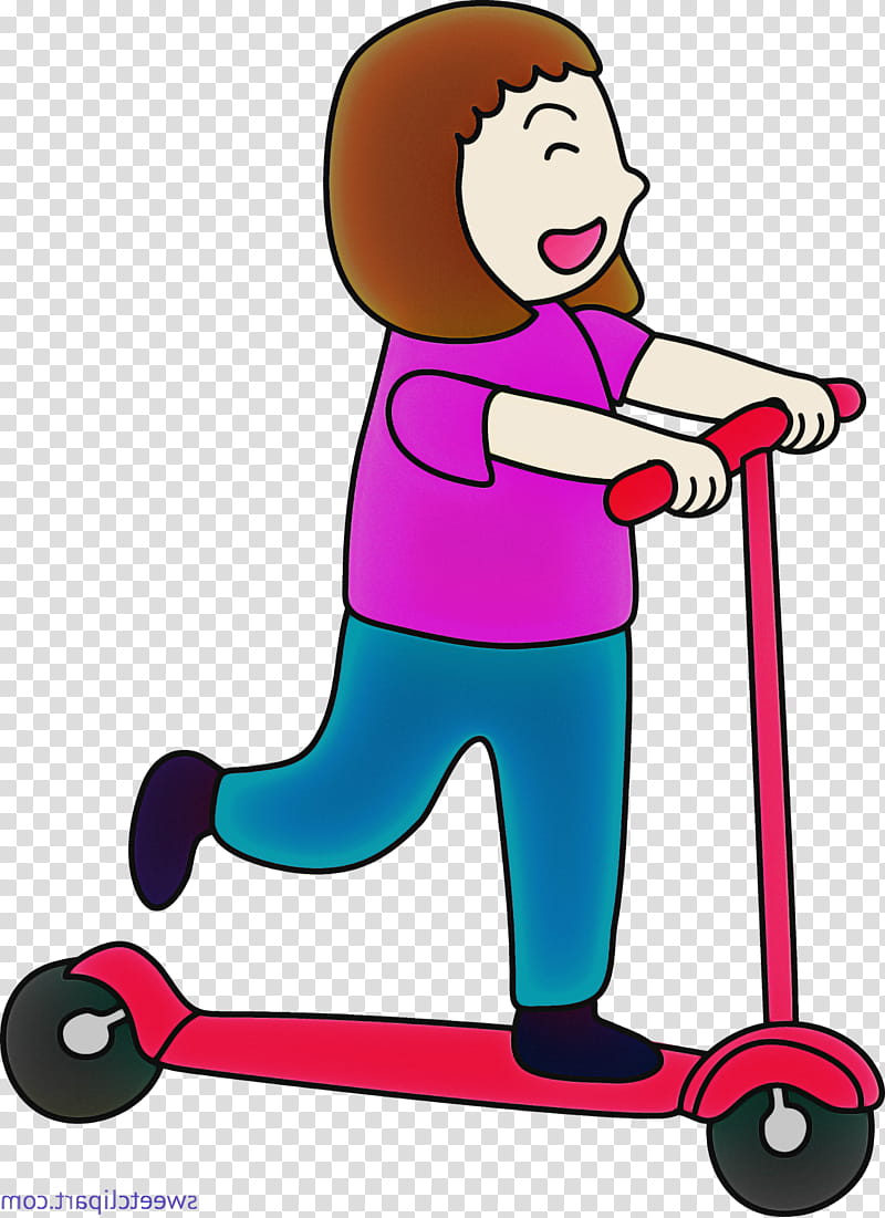 kick scooter riding toy vehicle balance play, Playing Sports transparent background PNG clipart