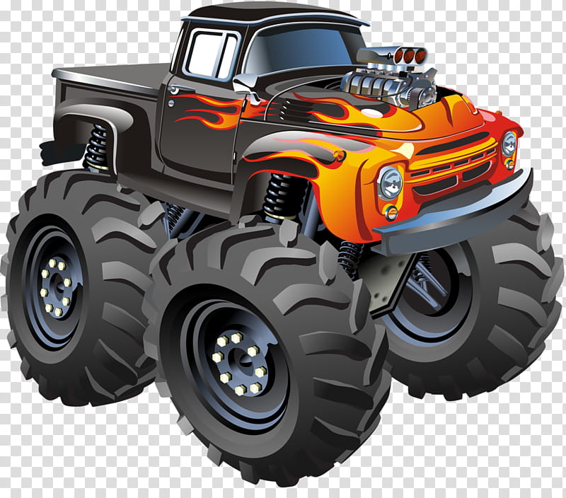 Monster, Car, Monster Truck, Drawing, Cartoon, Land Vehicle, Toy, Radiocontrolled Toy transparent background PNG clipart
