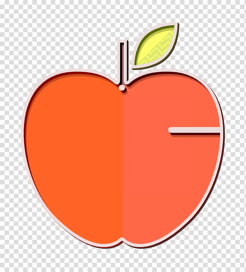 Apple icon School elements icon Fruit icon, Orange, Red, Leaf, Peach, Plant, Mcintosh transparent background PNG clipart