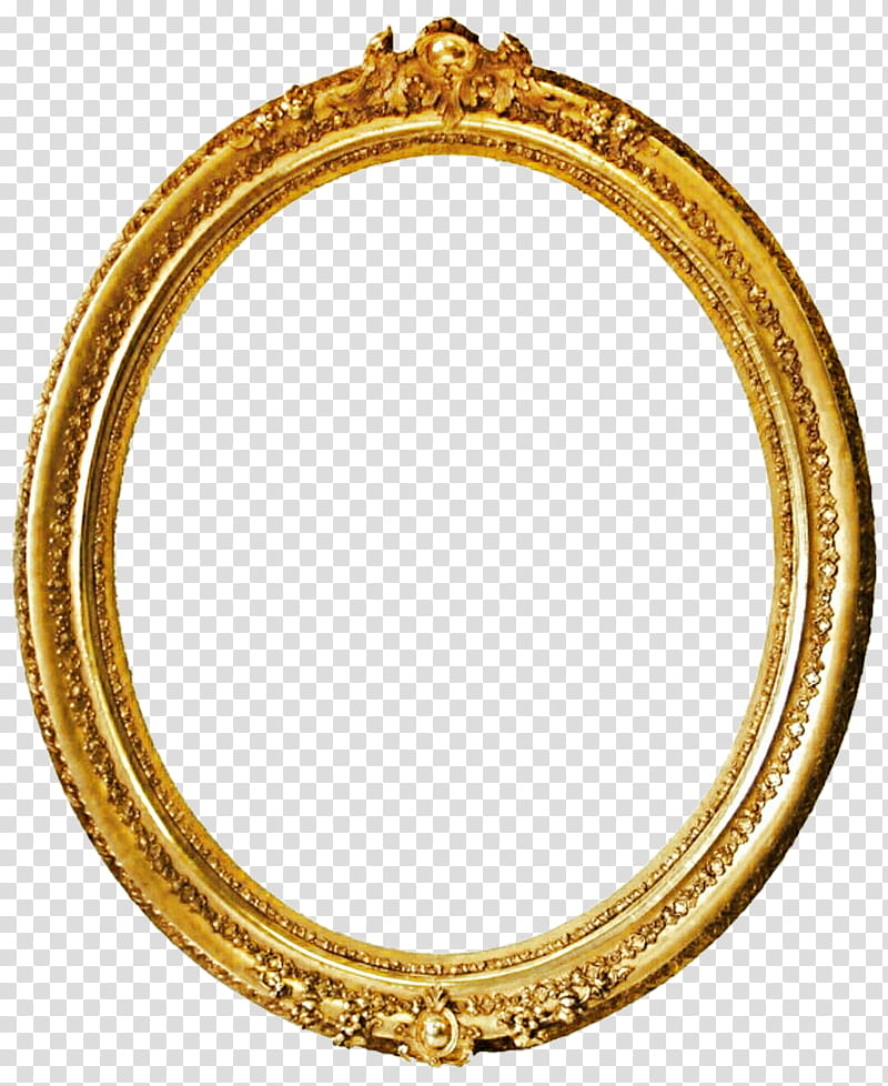 Round Gold Antique Frame, brass framed mirror transparent background PNG clipart