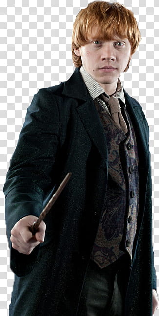 POTTER, Ron Wesley holding wand transparent background PNG clipart