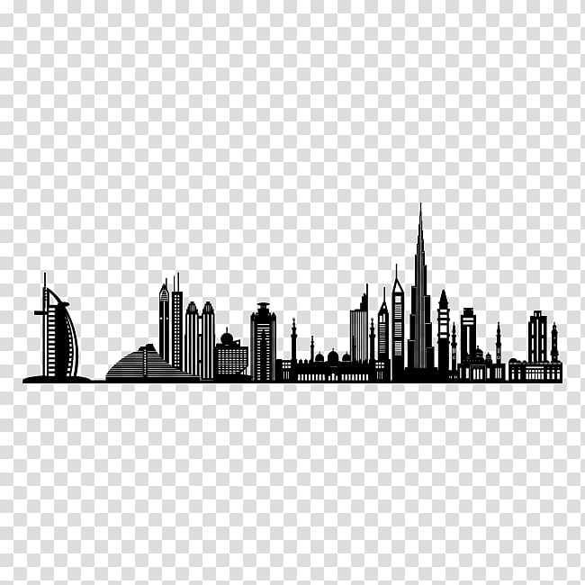 City Skyline, Dubai, Decal, Sticker, Wall Decal, Mural, Room, Vinyl Group transparent background PNG clipart