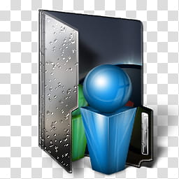 Dark  Folder Icon , User, blue and black illustration transparent background PNG clipart