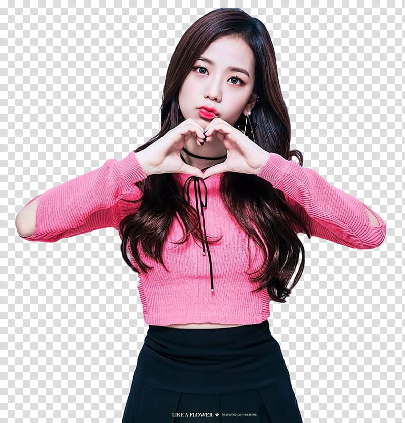JiSoo BLACKPINK, woman wearing pink sweater illustration transparent background PNG clipart