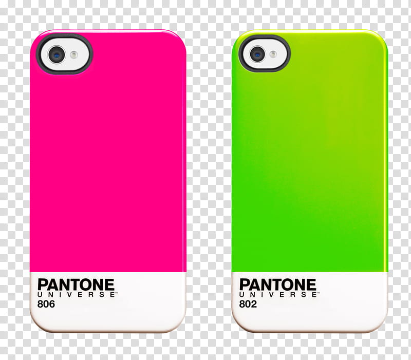 Vol , two green and pink Pantone Universe cases transparent background PNG clipart