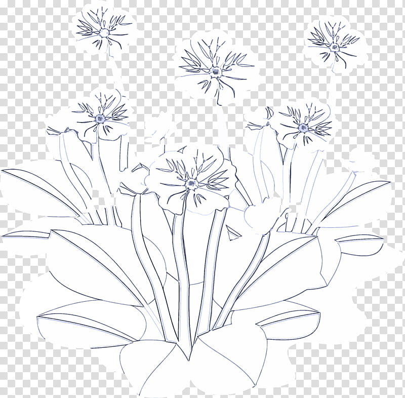 white flower line art plant coloring book, Blackandwhite, Wildflower, Pedicel transparent background PNG clipart