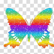 Rainbow Butterfly, rainbow colored butterfly artwork transparent background PNG clipart
