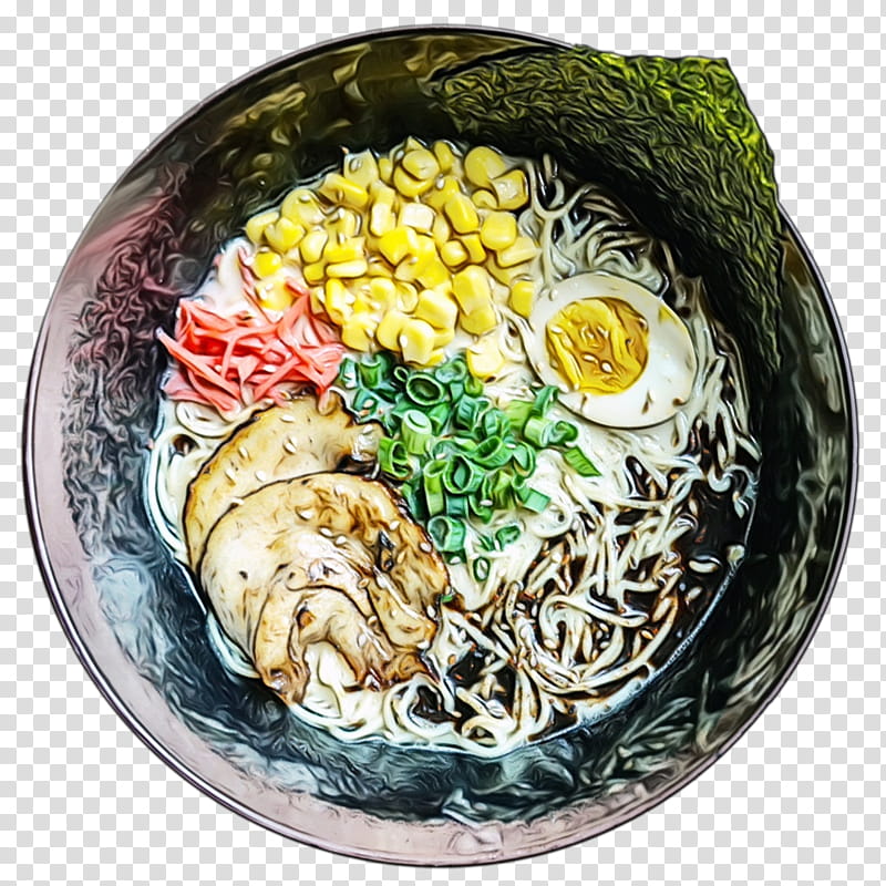 dish cuisine food ingredient noodle, Watercolor, Paint, Wet Ink, Soba, Comfort Food, Udon, Japanese Cuisine transparent background PNG clipart