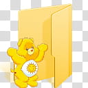 Care Bears V, yellow Care Bears folder icon illustration transparent background PNG clipart