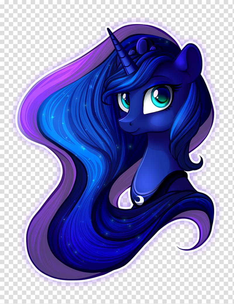 Portrait of the Night, blue unicorn illustration transparent background PNG clipart