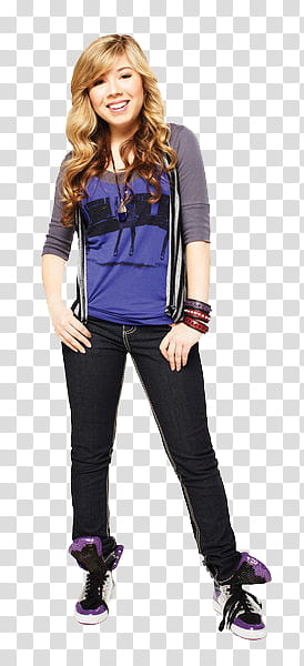 iCarly, woman wearing purple and gray quarter-sleeved top transparent background PNG clipart