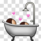 Emojis , couple in footed bathtub transparent background PNG clipart
