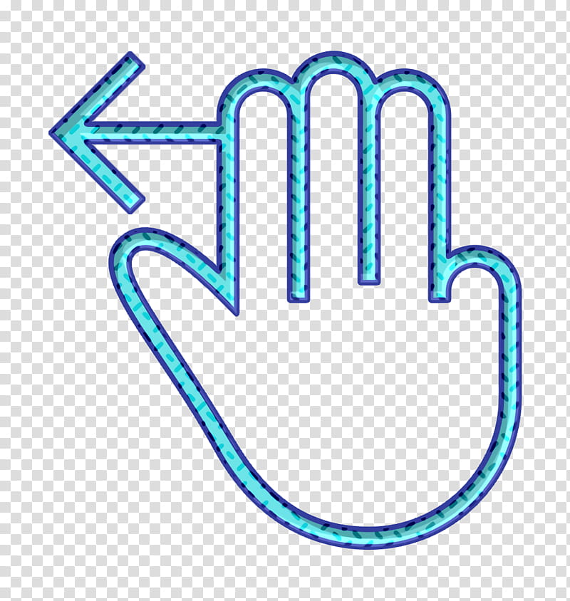 fingers icon gesture icon hand icon, Left Icon, Swipe Icon, Three Icon, Line, Electric Blue transparent background PNG clipart