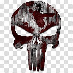 The Punisher logo iCons, White, Weathered & Bloody _x, The Punisher logo transparent background PNG clipart