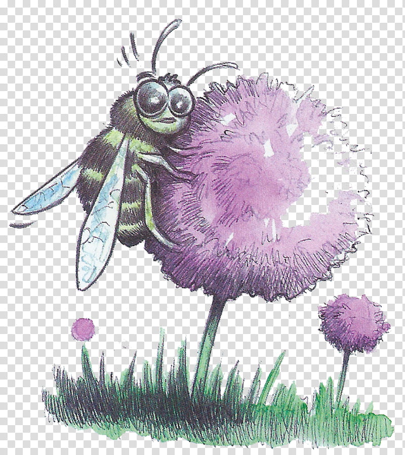 Bee, Honey Bee, Butterfly, Flower, Purple, Pest, Moth, Plants transparent background PNG clipart