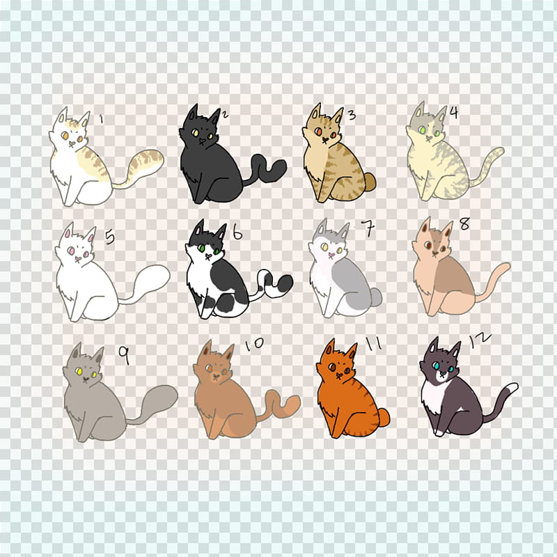 Kitty adoptables!! *WAIT* THESE ARE UNIQUE!! transparent background PNG clipart