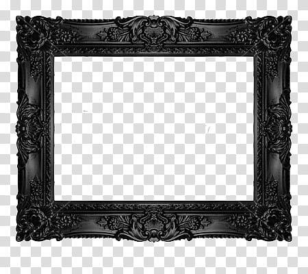 frames, black and white floral wooden wall decor transparent background PNG clipart