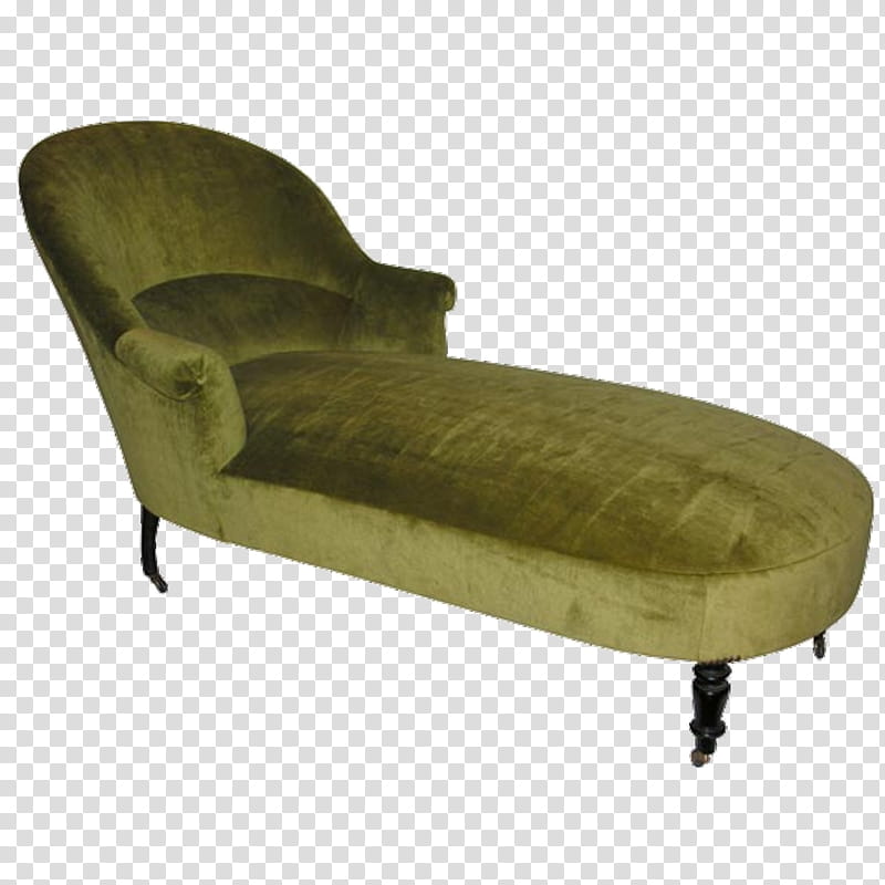 Chaise Lounge I, green suede fainting couch transparent background PNG clipart
