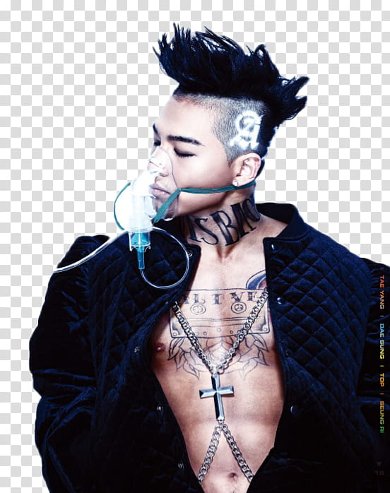 Big Bang, Big Bang Taeyang wearing oxygen mask transparent background PNG clipart