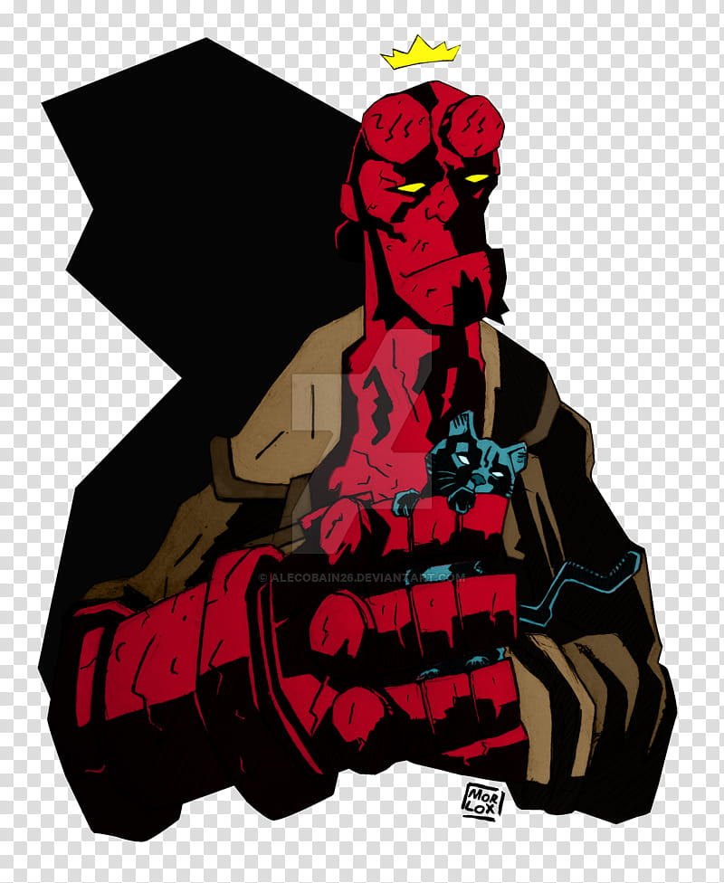 Hellboy with Cat transparent background PNG clipart