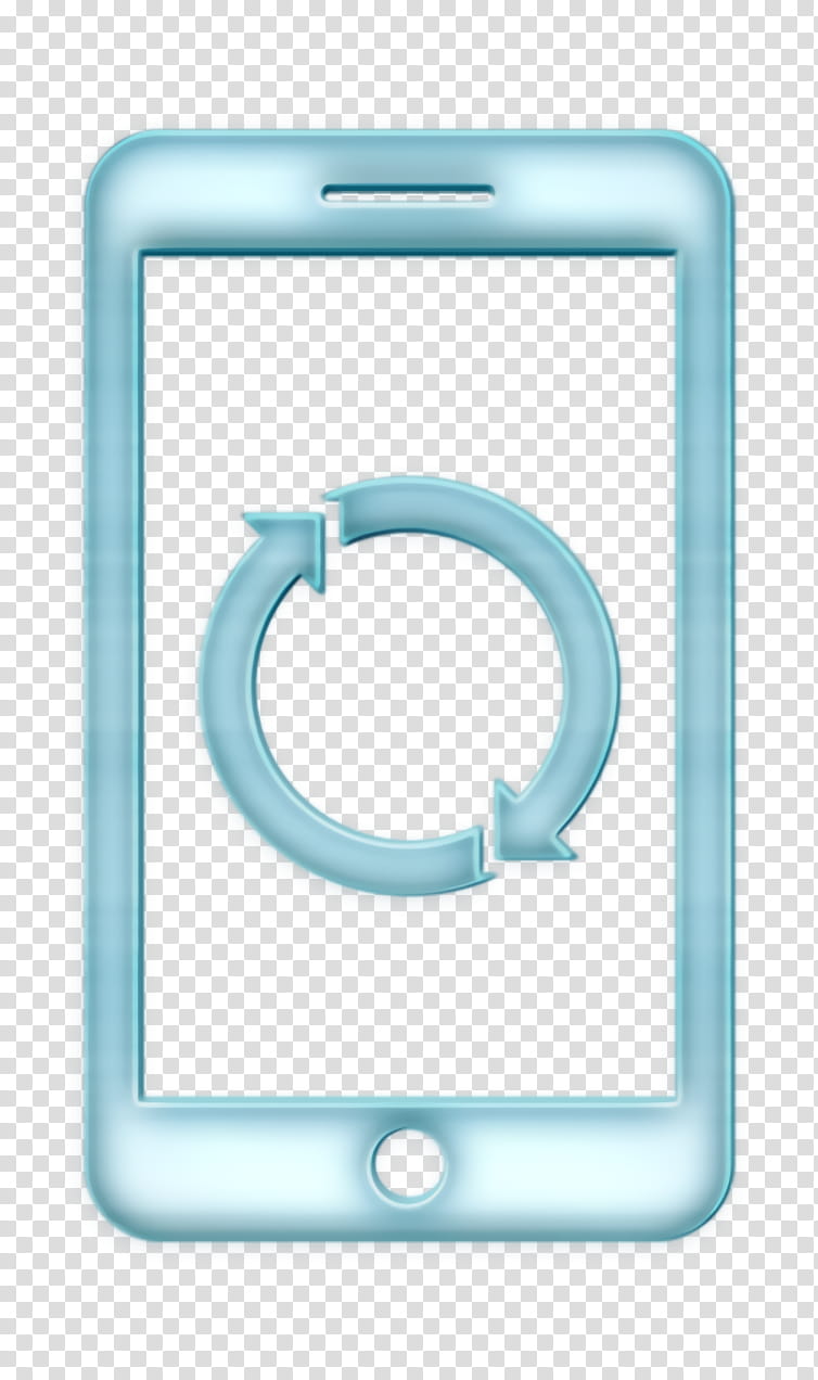 Refresh icon web icon Smartphone with Reload Arrows icon, Phone Icons Icon, Turquoise, Blue, Aqua, Technology, Circle, Symbol transparent background PNG clipart