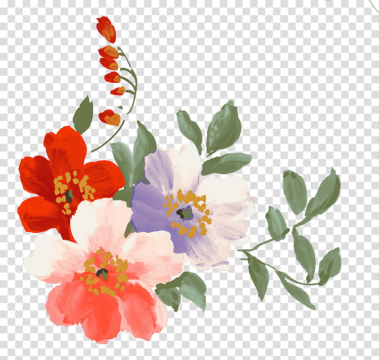 Flower Vy Tuzki, white, red, and pink petaled flowers painting transparent background PNG clipart