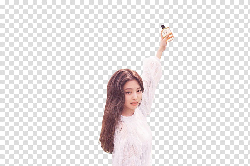 JENNIE BLACKPINK COSMOPOLITAN, woman holding clear glass bottle transparent background PNG clipart