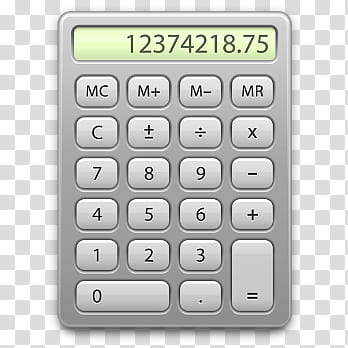 gray and white calculator close-up transparent background PNG clipart