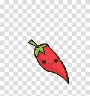 kawaii, red chili pepper character illustration transparent background PNG clipart