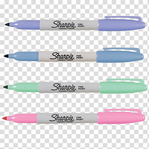 Pastel Overlays, four assorted-color Sharpie markers transparent background PNG clipart
