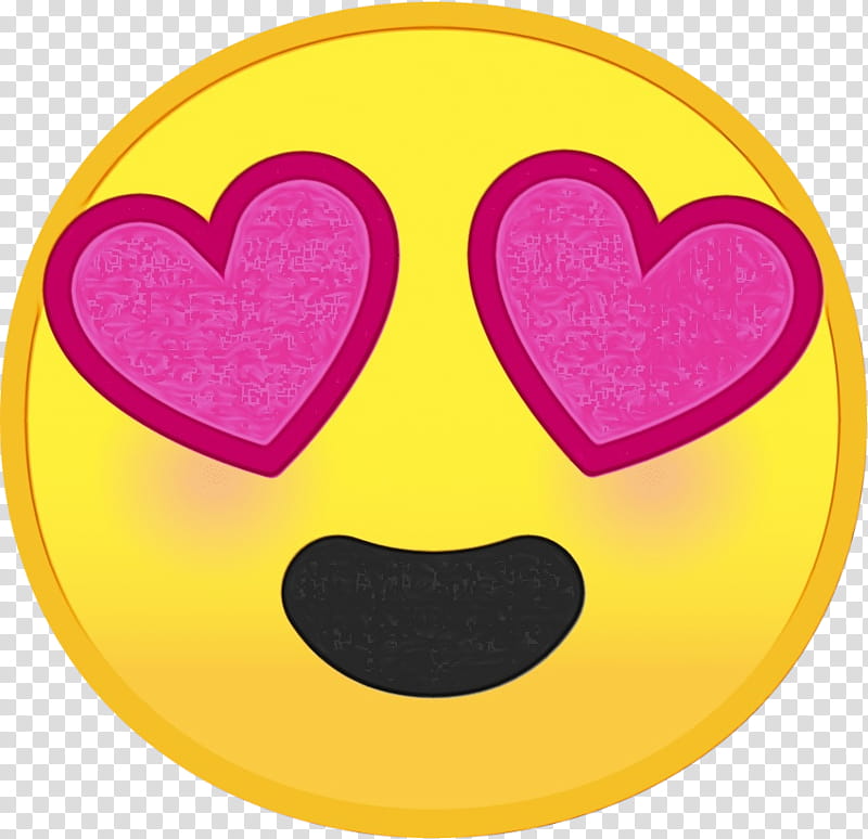 Heart Eye Emoji, Smile, Face, Emoticon, Smiley, Eyerolling, Yellow, Facial Expression transparent background PNG clipart