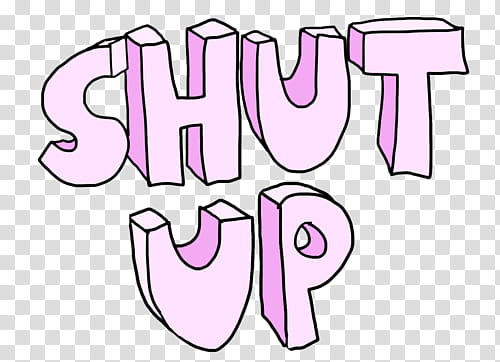 , shut up text transparent background PNG clipart