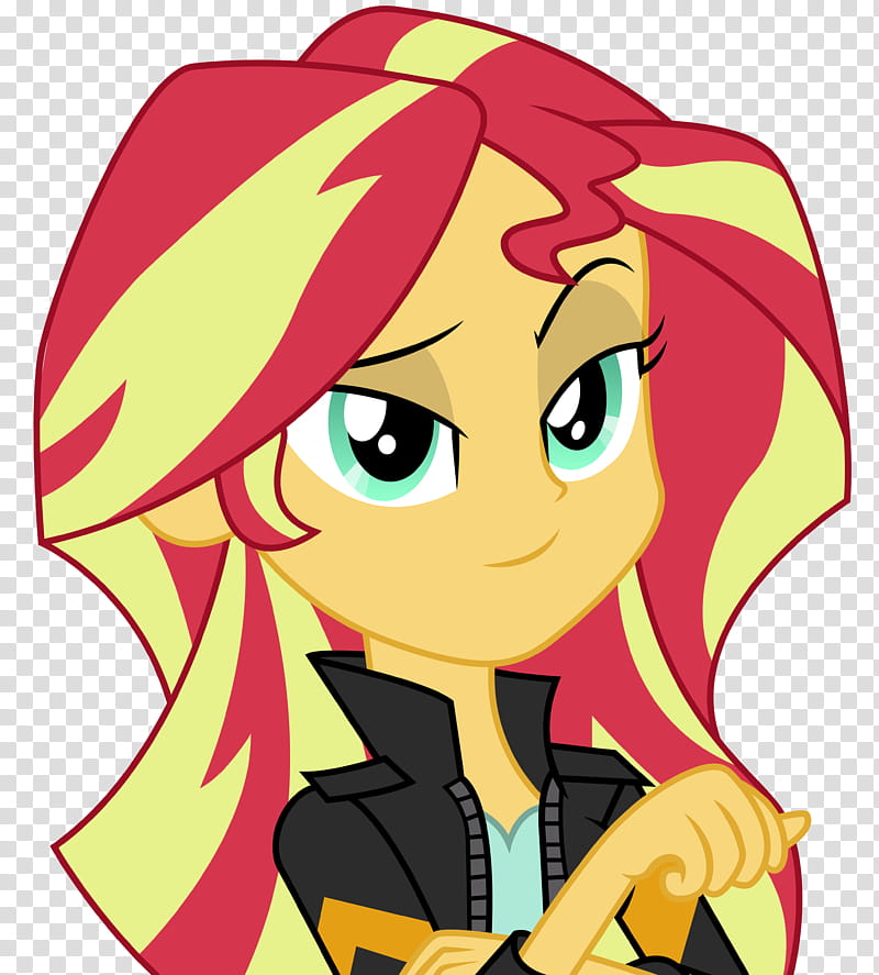 Smug Sunset Shimmer, girl cartoon character transparent background PNG clipart